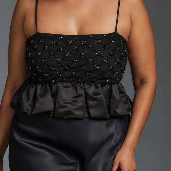 NWT Black Beaded Top Size Large by Anthropologie - Picture 4 of 13